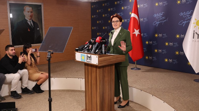 Leader of IYI Party, Meral Aksener, makes a statement at the party headquarters in Ankara, Turkey on March 3, 2023 (Photo: Adem Altan/AFP)