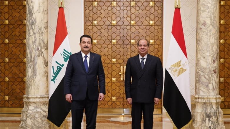 عبدالفتاح السیسی رئیس جمهوری مصر و محمد شیاع السودانی نخست‌وزیر عراق