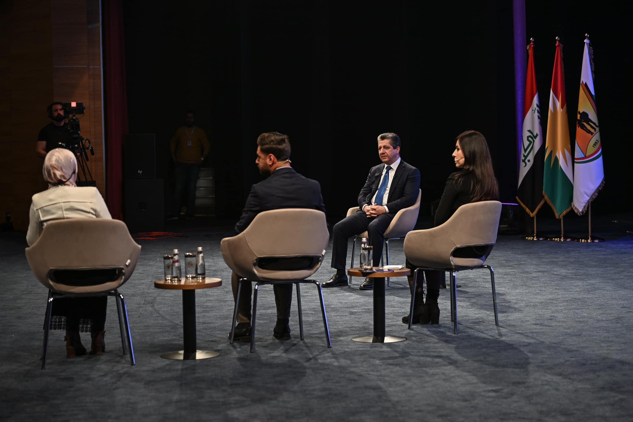 Kurdistan Region Prime Minister Masrour Barzani is pictured during a conversation at Youth Forum, March 12, 2023. (Photo: KRG)
