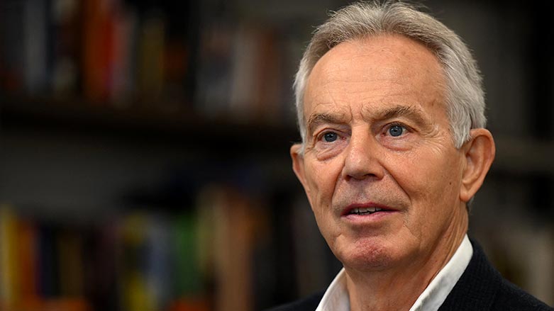 Former British Prime Minister Tony Blair speaks during an interview in central London on March 17, 2023. (Photo: Daniel Leal / AFP)