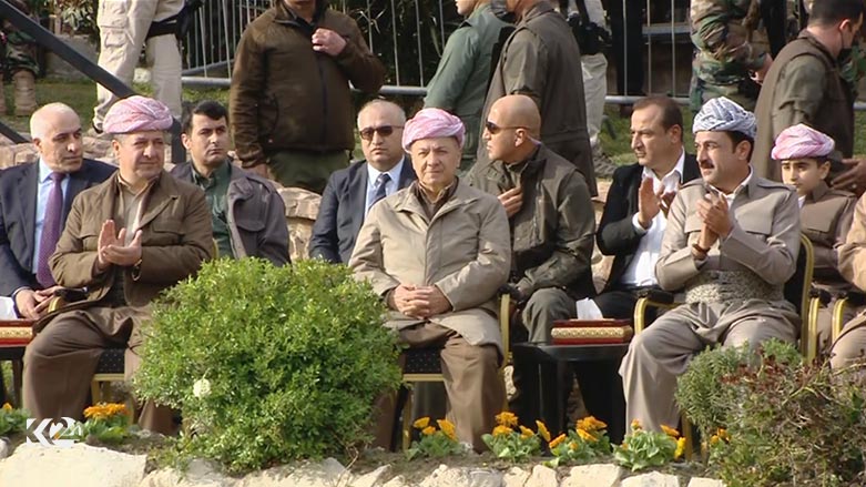 پرزیدنت مسعود بارزانی و مسرور بارزانی، نخست وزیر اقلیم کوردستان در مراسم نوروزی پایتخت اقلیم کوردستان در پارک شانه‌در