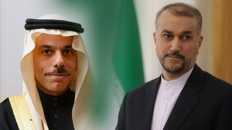 A photo of Saudi Minister of Foreign Affairs Faisal bin Farhan (left) combined with a picture of his Iranian counterpart Hossein Amir-Abdollahian. (Photo: Designed by Kurdistan 24)
