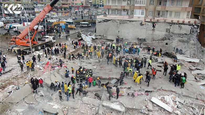 جزء من الدمار الذي خلّفه الزلزال في تركيا (كوردستان 24)
