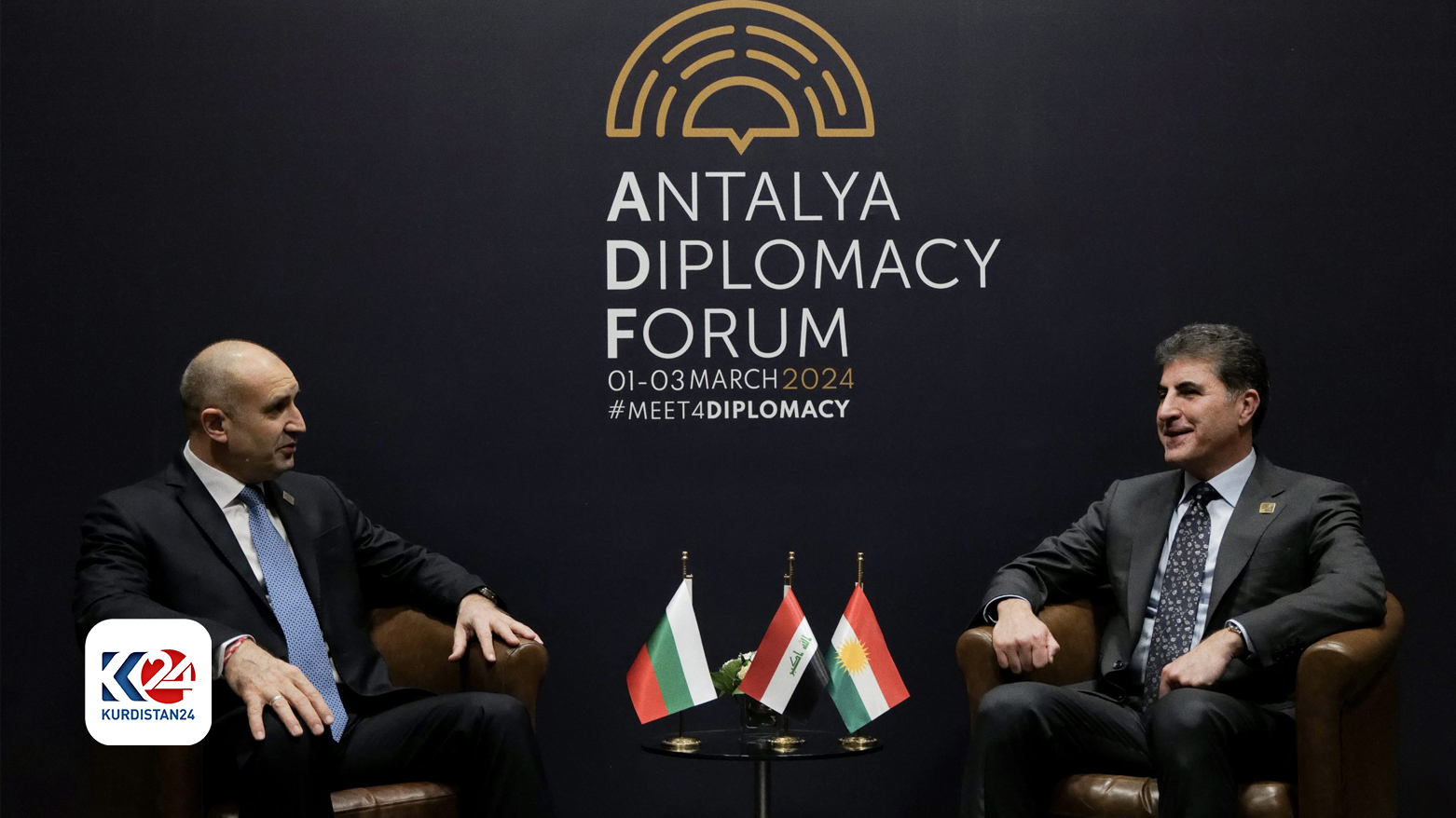 نيجيرفان بارزاني يلتقي رئيس بلغاريا على هامش منتدى أنطاليا الدبلوماسي