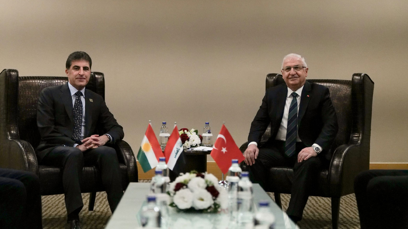 President Nechirvan Barzani (Left) meeting with Minister of National Defense of Turkey Yaşar Güler (Right). (Photo: KRG)