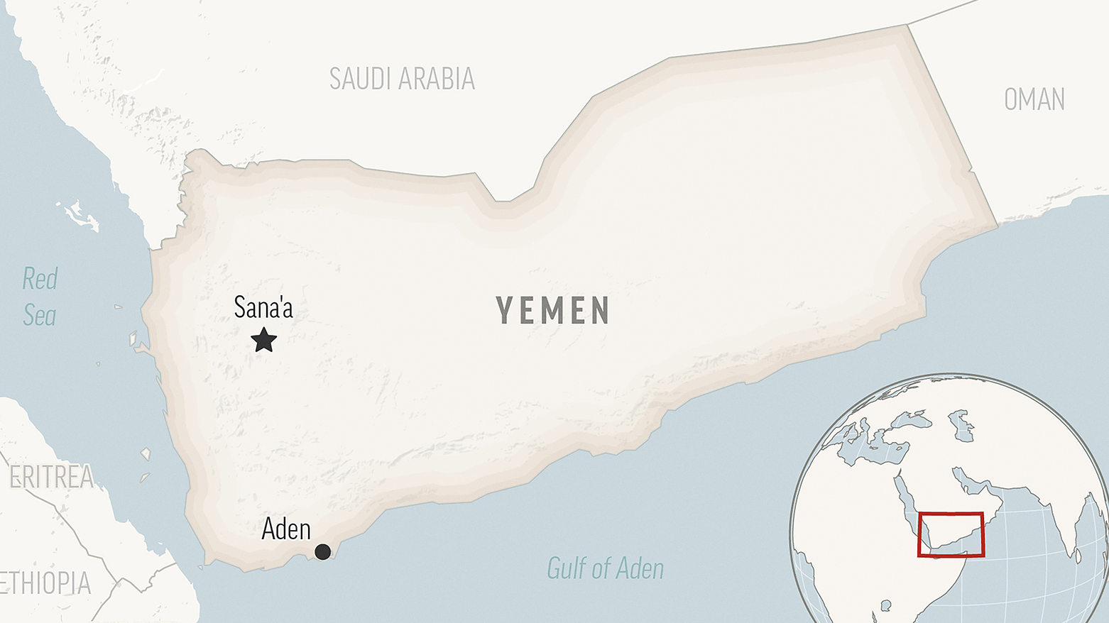 This is a locator map for Yemen with its capital, Sanaa. (AP Photo)