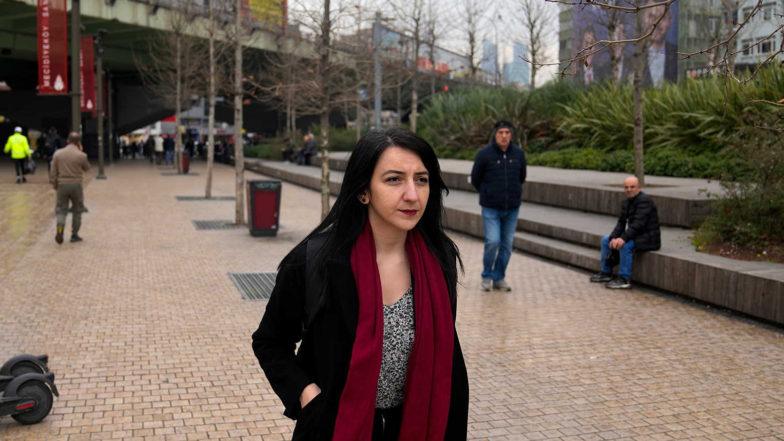 Fidan Ataselim, general secretary of We Will Stop Femicides Platform or WWSF, walks on the street following an interview with the Associated Press in Istanbul, Turkey, Tuesday, March 5, 2024. (Photo: AP)