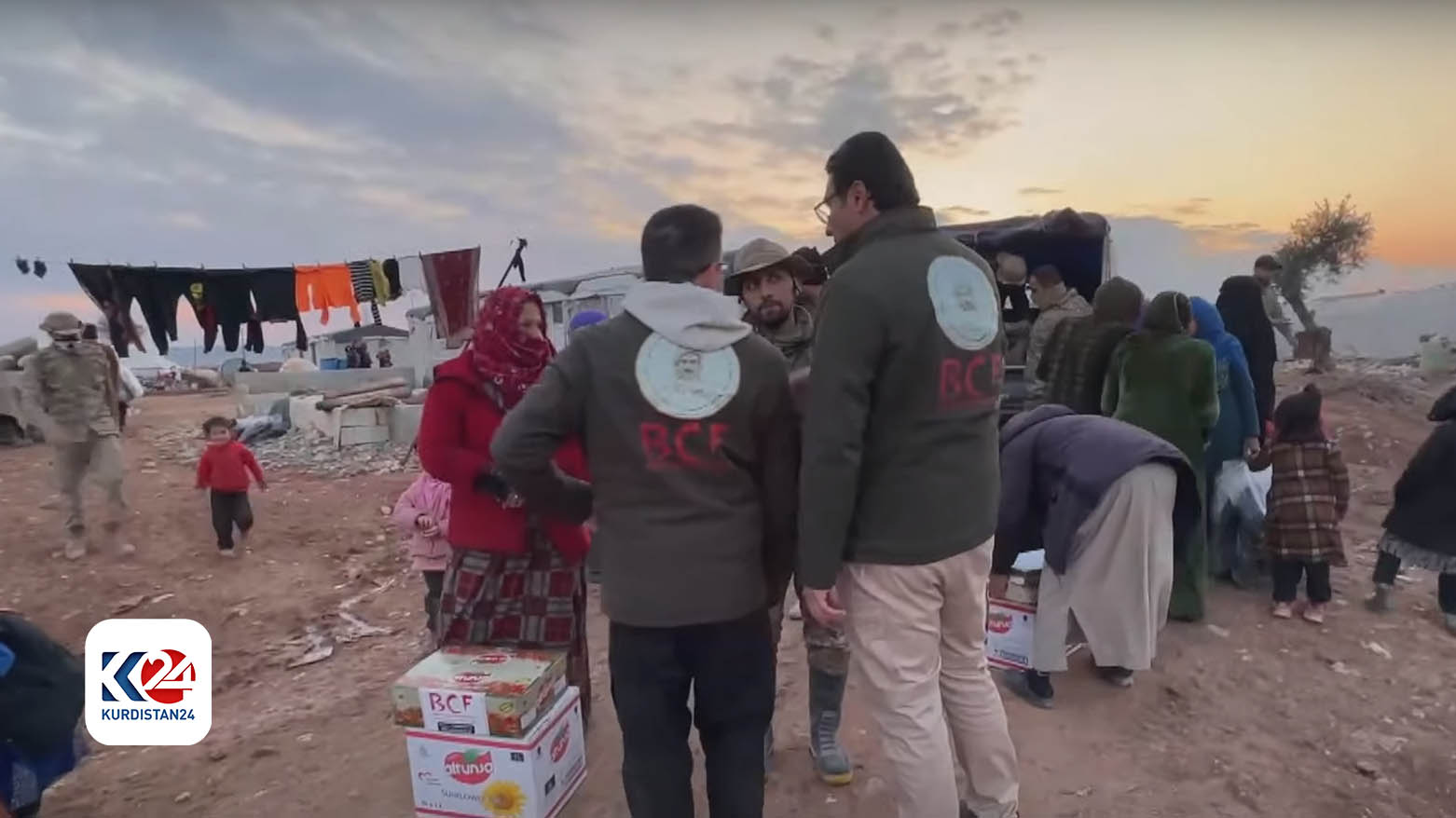 BCF providing assistance to Afrin refugees. (Photo: Submitted to Kurdistan24)
