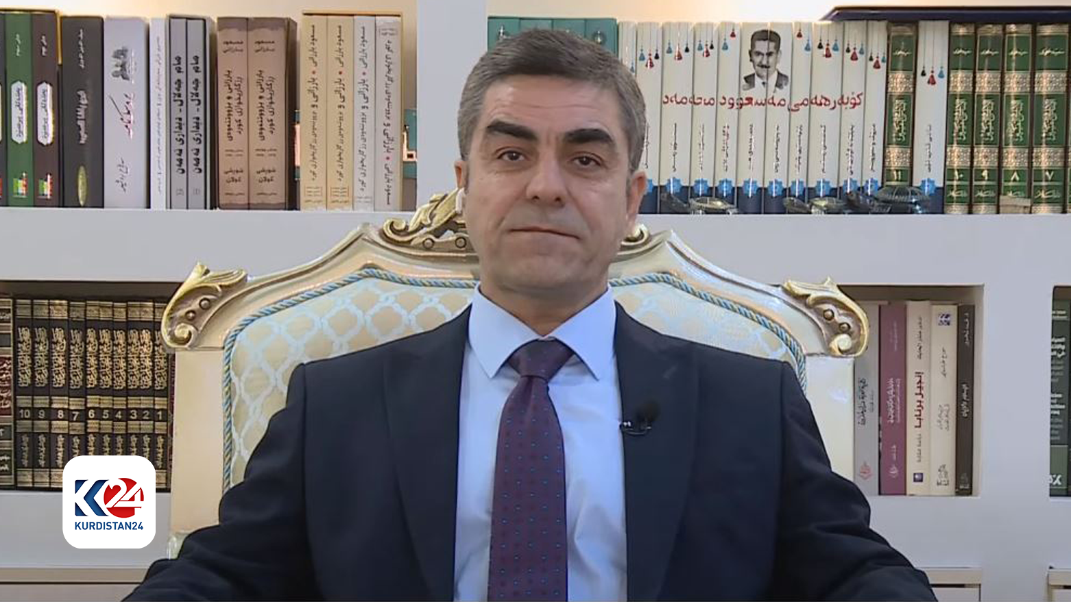 Rebwar Talabani, the former head of Kirkuk provincial council, was featured on Kurdistan24's 12:00 news tour on Monday. (Photo: Kurdistan 24)