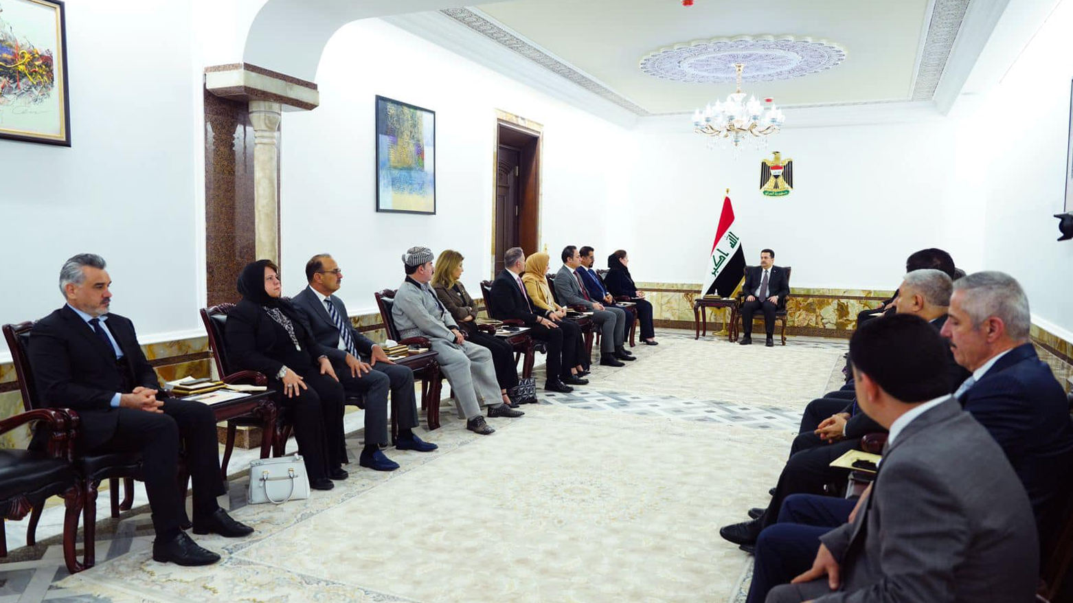 السوداني يستقبل أعضاء كتلة الحزب الديمقراطي الكوردستاني في مجلس النواب العراقي