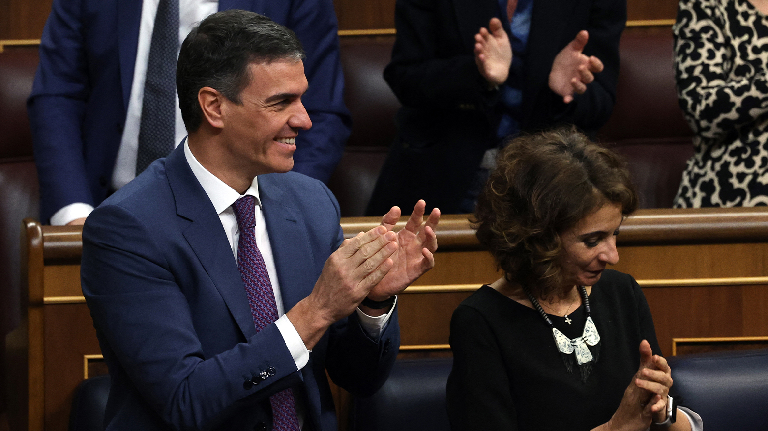 Spanish PM Sanchez and Budget Minister Montero Applaud New Amnesty Law for 2017 Catalan Referendum Figures. (Photo: AFP)