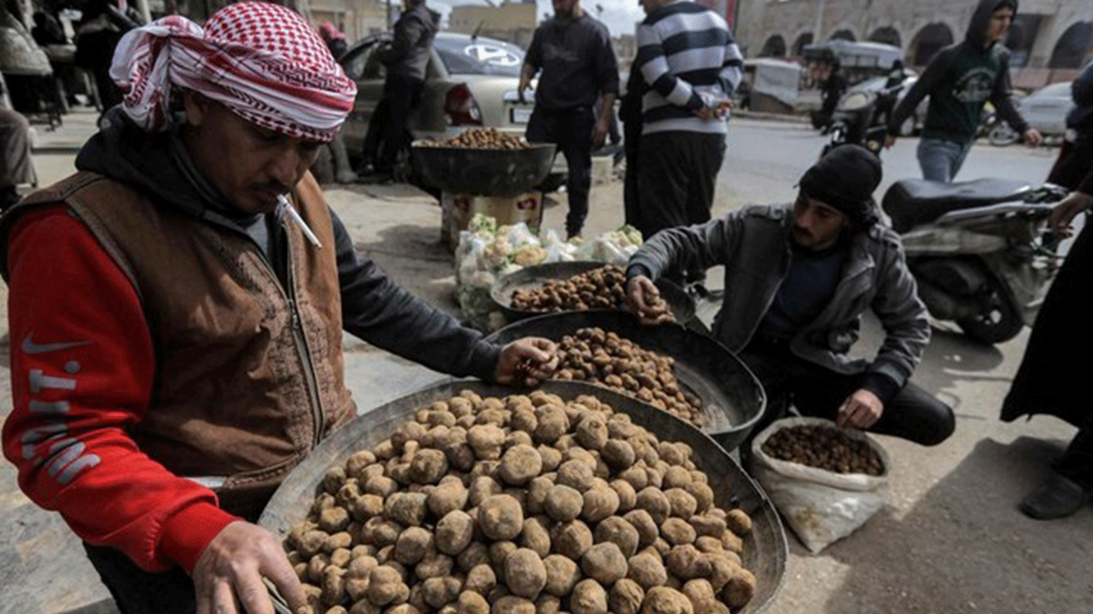 At least 16 people searching for truffles in the north Syria desert were killed Saturday after their vehicle hit a land mine, a war monitor said. (Photo: AFP)