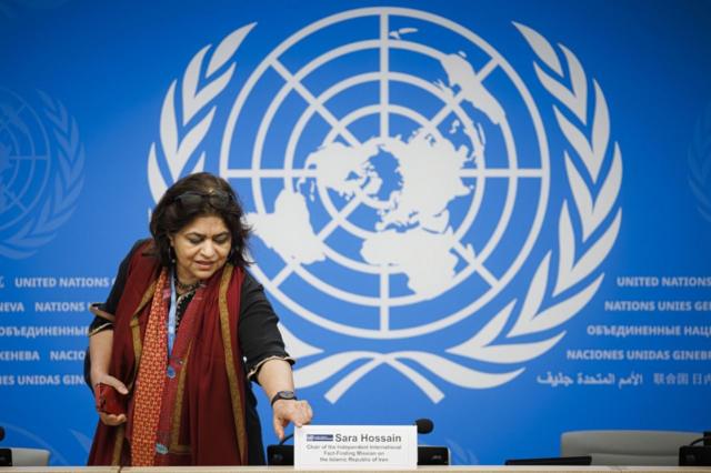 سارا حسین، رئیس کمیته‌ی حقیقت یاب سازمان ملل در مورد اعتراضات ایران