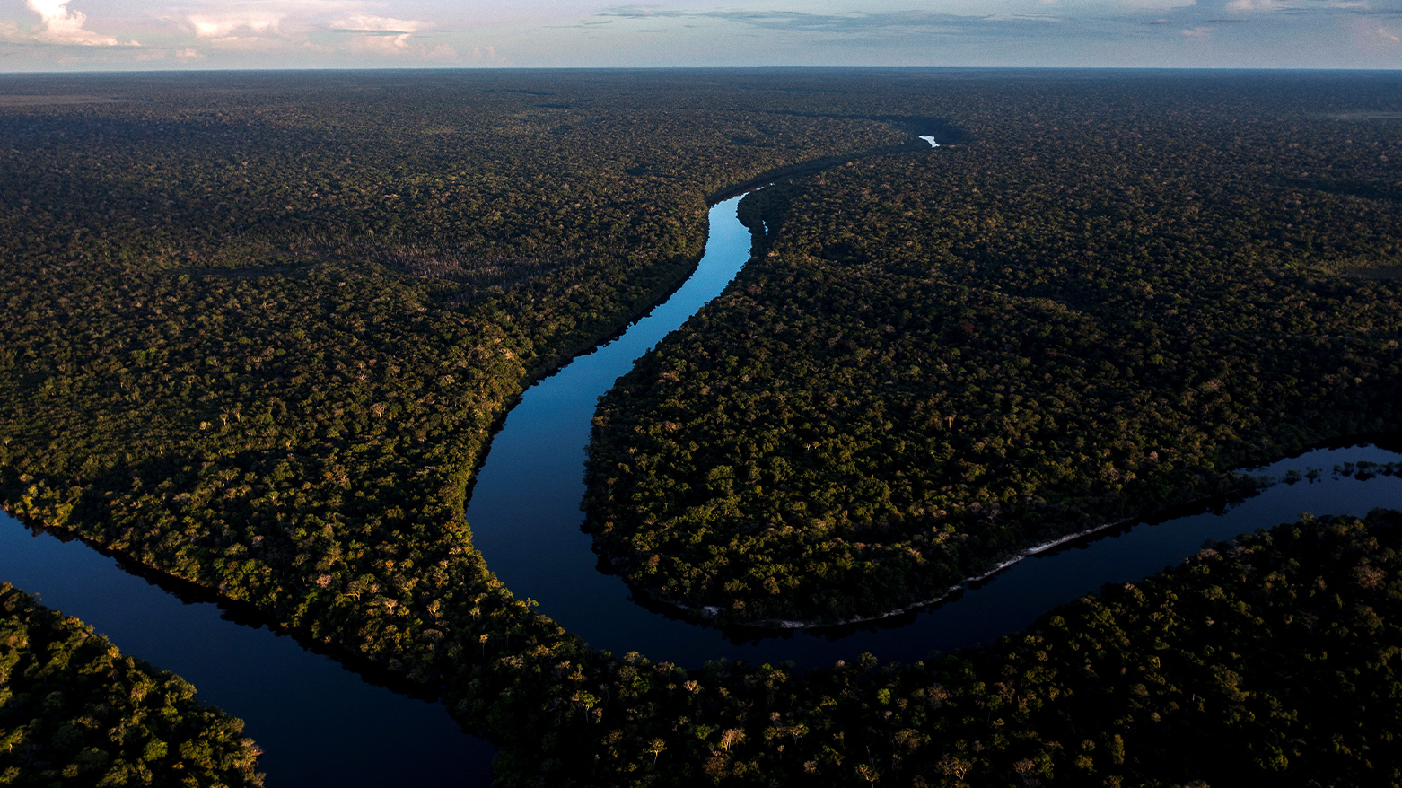 A drone view of the Manicore river, deep inside the Amazonia rainforest, Amazonas state, Brazil, on June 7, 2022. (Photo: AFP)
