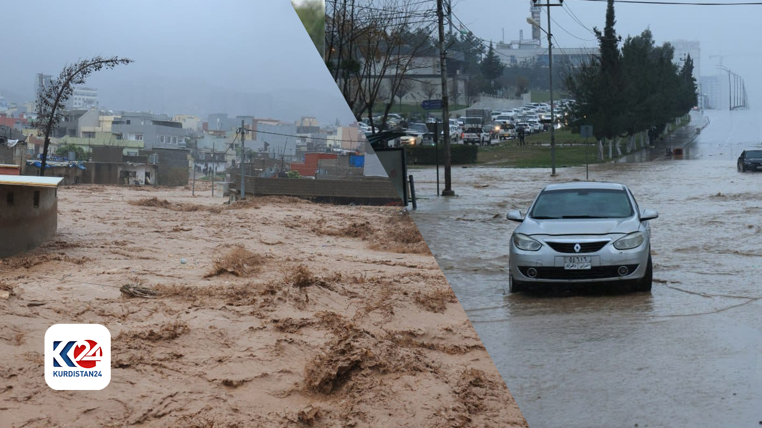 Today's Dohuk floods, March 19, 2024. (Photo: Kurdistan 24)