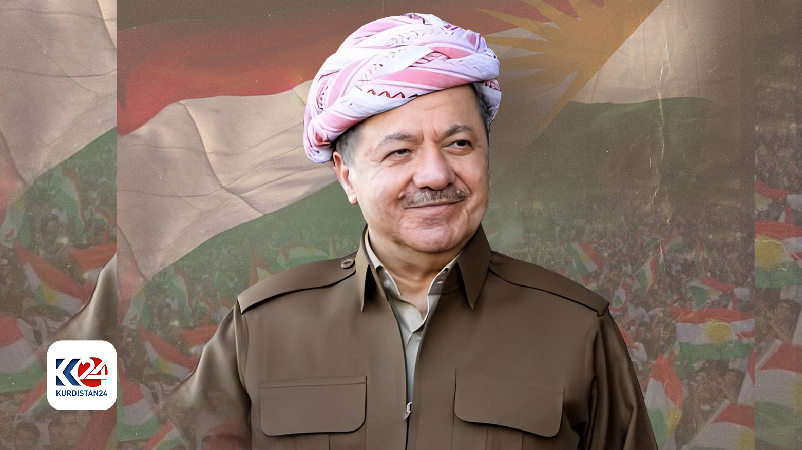 Kurdistan Democratic Party (KDP) President Masoud Barzani. (Photo: Designed by Kurdistan24)