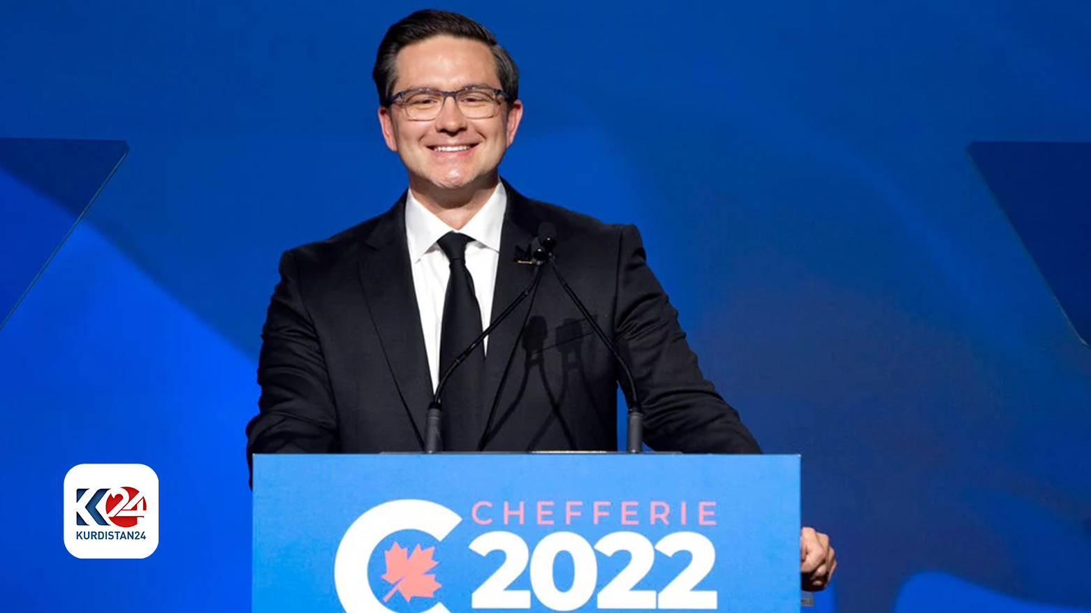 Conservatives’ Pierre Poilievre delivers his acceptance speech after winning the leadership. (Photo: AP)