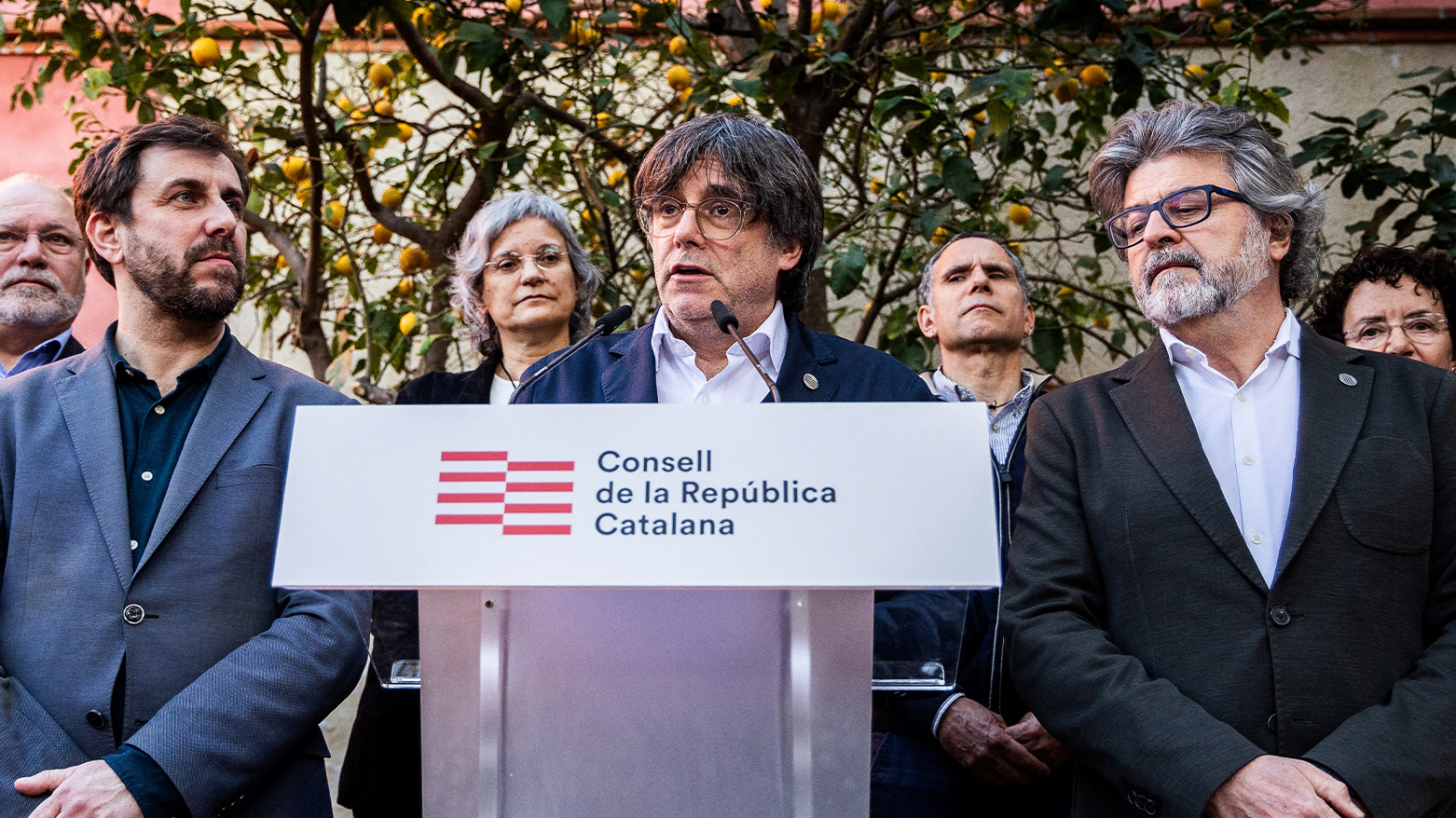 Exiled former Catalan leader, Spanish Member of the European Parliament and founder of the Junts per Catalunya ("Together for Catalonia") party Carles Puigdemont speaks during a press conference. (Photo: AFP)