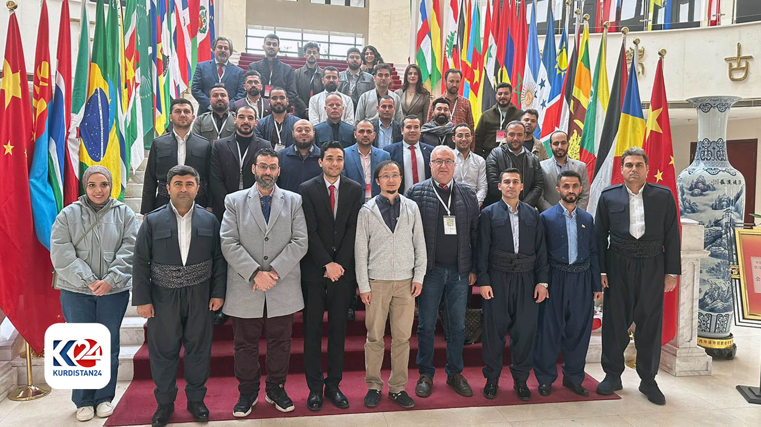 The delegation of 17 individuals, known as "Kurdistan Young". (Photo: Kurdistan 24)