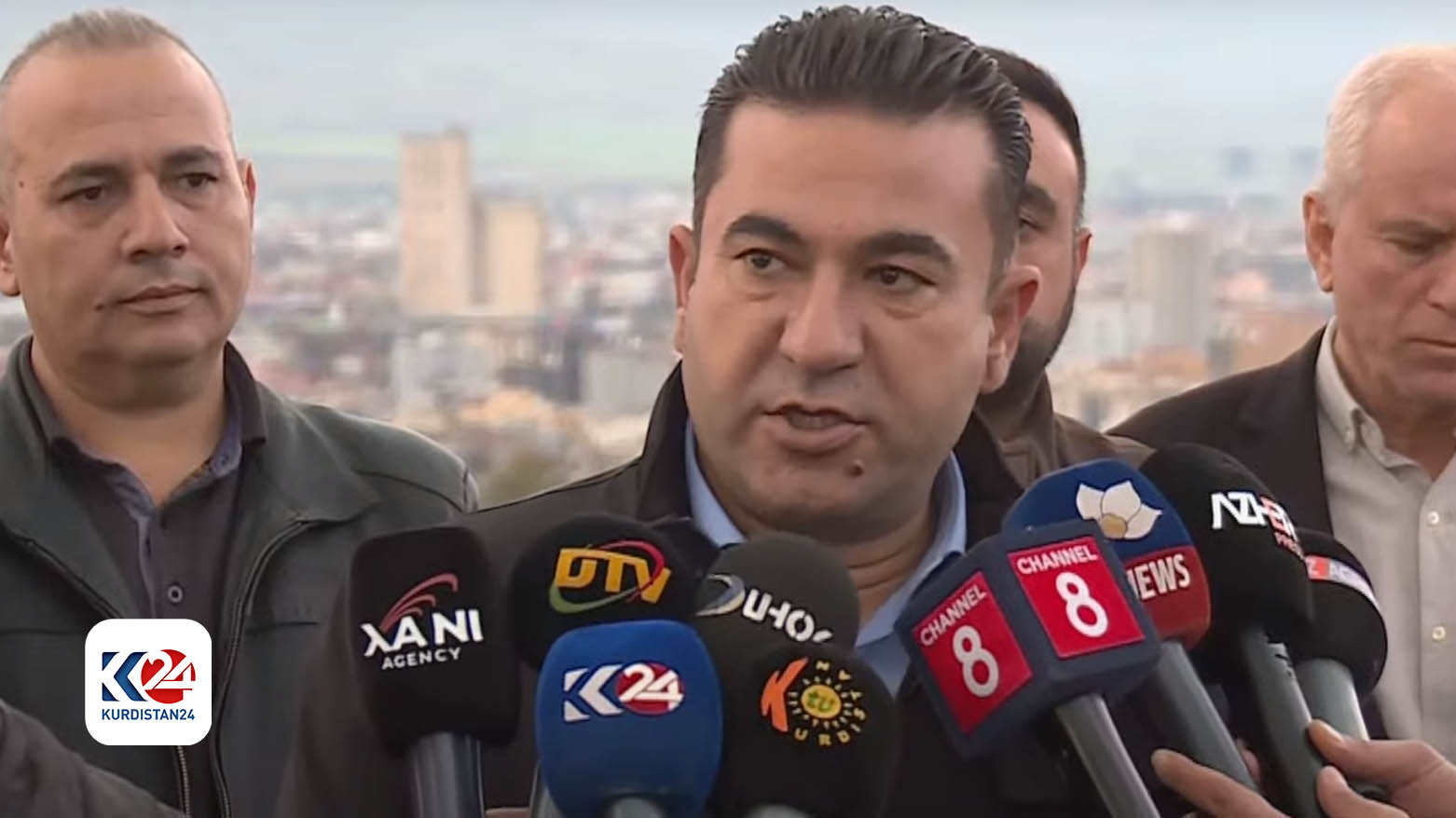 Gohdar Shekho, the supervisor of the Zakho Independent Administration, speaking at the presser, March 23, 2024. (Photo: Kurdistan24)
