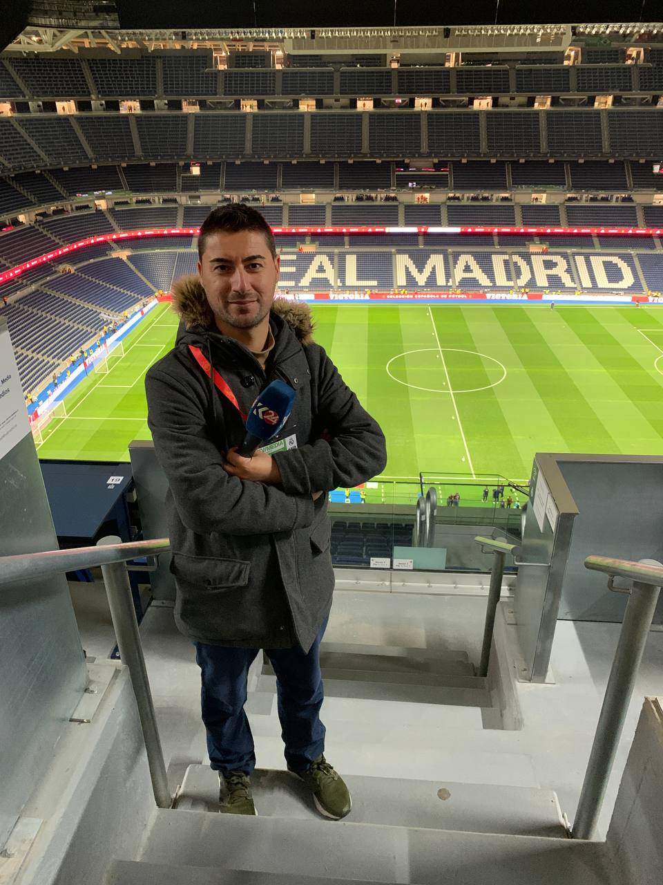 شکور محەمەد، پەیامنێری کوردستان24 لە یاریگای سانتیاگۆ بێرنابیۆ