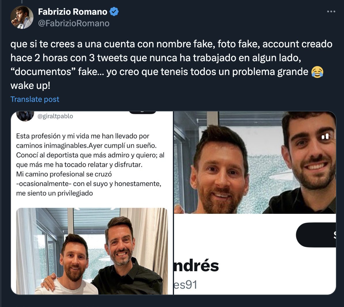 وەڵامی فابریزیۆ رۆمانۆ دوای بڵاوبونەوەی هەواڵێکی ساختە