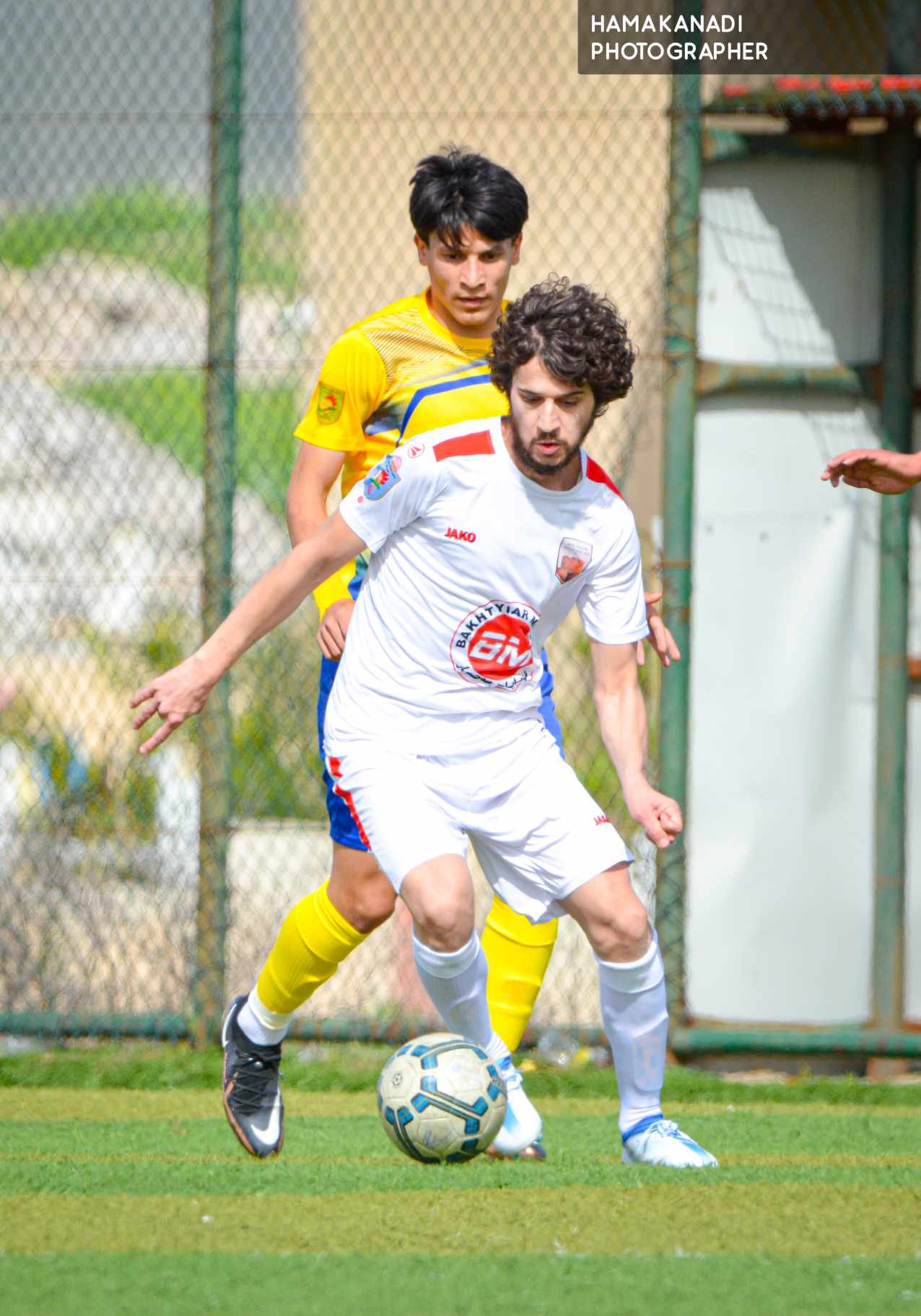 باوەنوور بە درێسی سپی و شێخان بە درێسی زەرد لە یەكەمین گەڕی قۆناغی كۆتایی خولی پلەدووی كوردستان. 27 ئاداری 2024