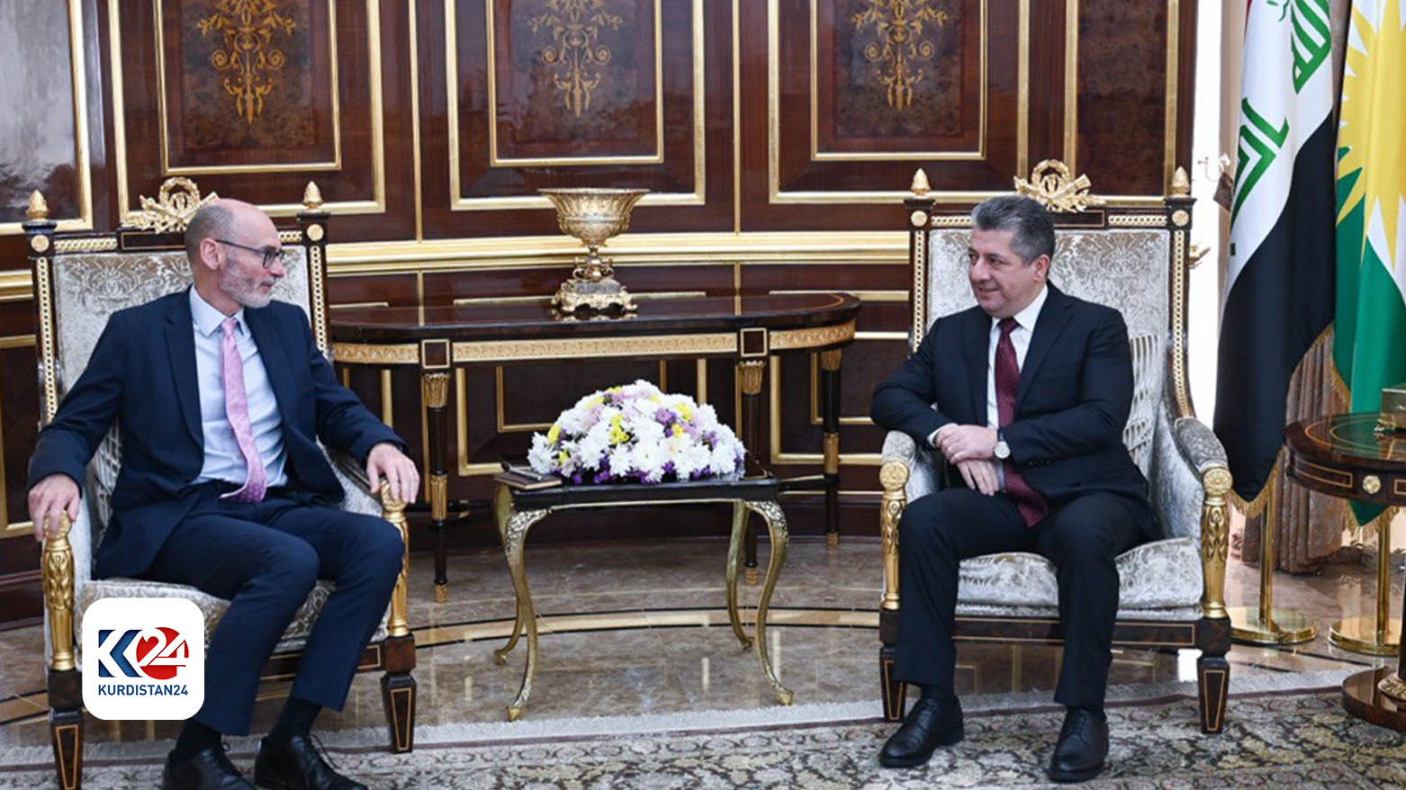 Başbakan Mesrur Barzani ile İngiltere’nin Irak Büyükelçisi Hitchen'in görüşmesi