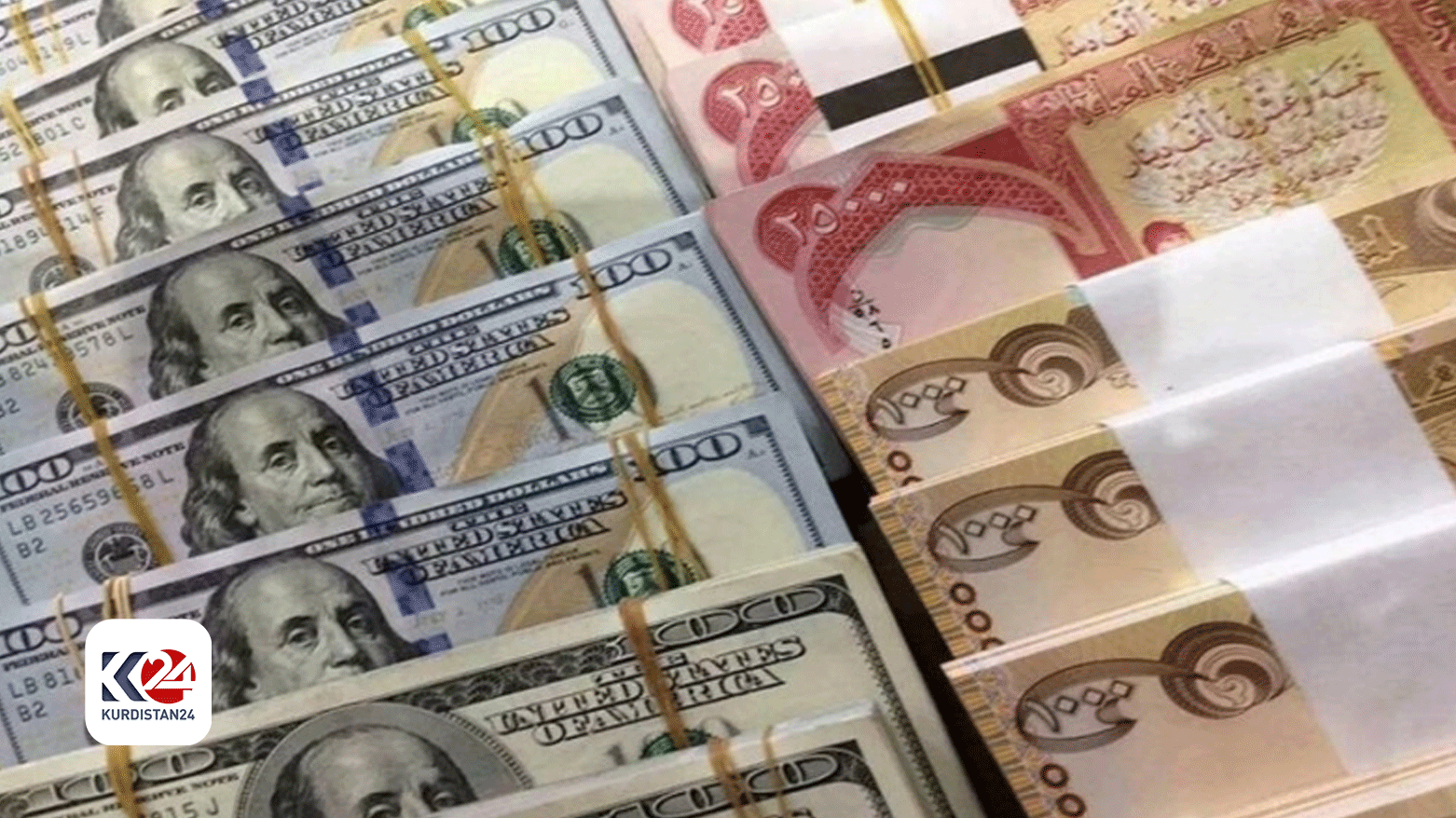 US dollar (left) besides Iraqi dinars. (Photo: Kurdistan24)