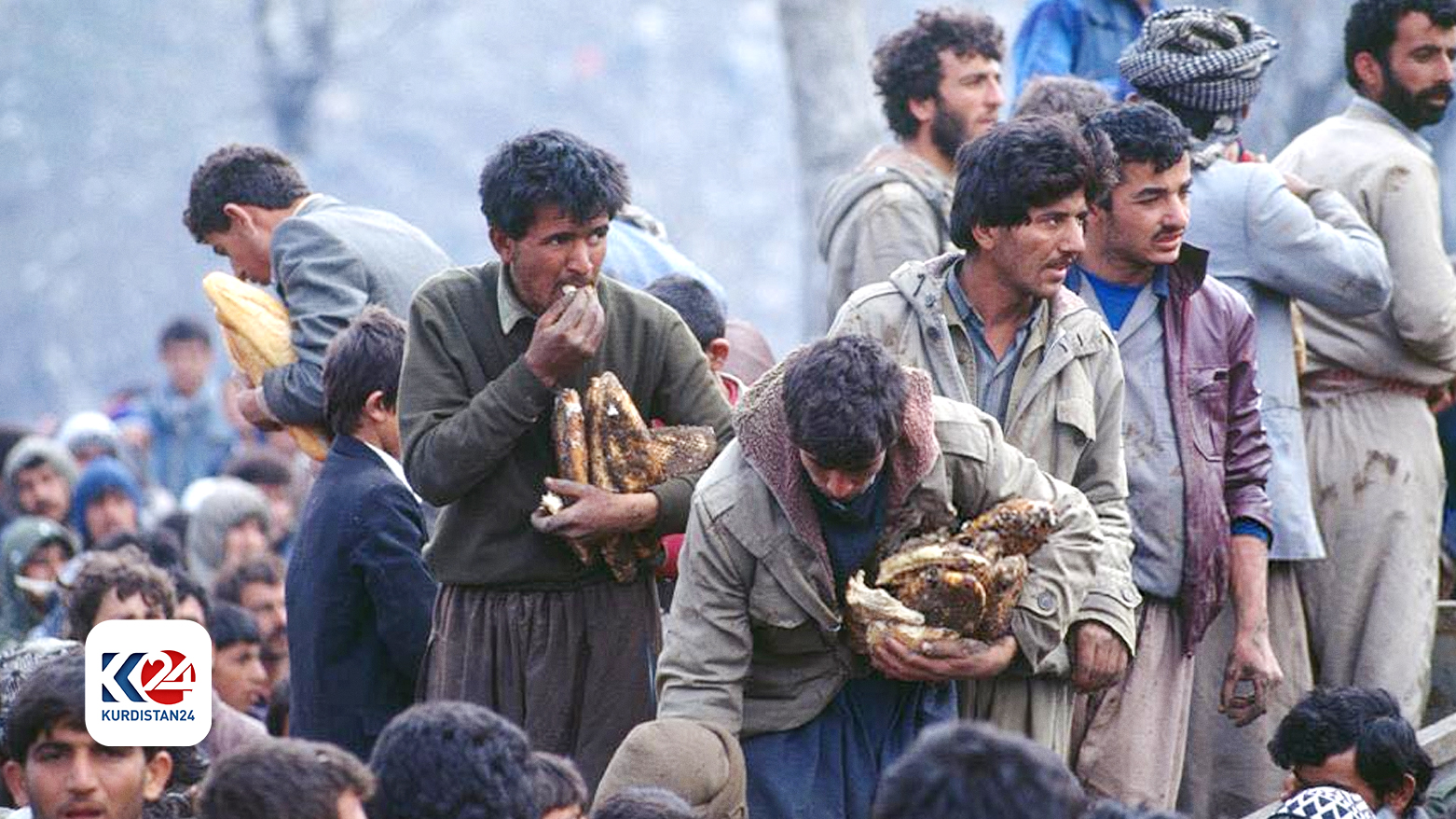 The photo depicts the mass migration. (Photo: Kurdistan 24)
