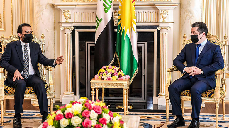 مسرور بارزانی، نخست وزیر اقلیم کوردستان و محمد حلبوسی، رئیس مجلس نمایندگان عراق