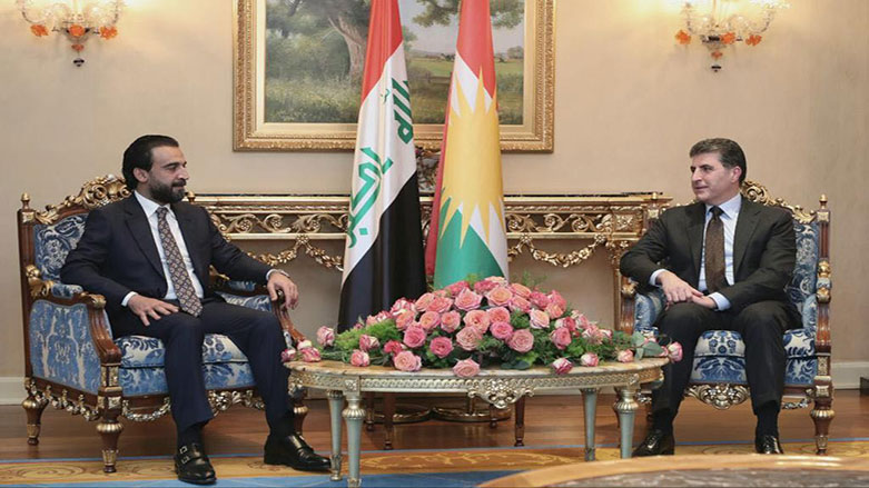 نچیروان بارزانی، نخست وزیر اقلیم کوردستان و محمد حلبوسی، رئیس مجلس نمایندگان عراق