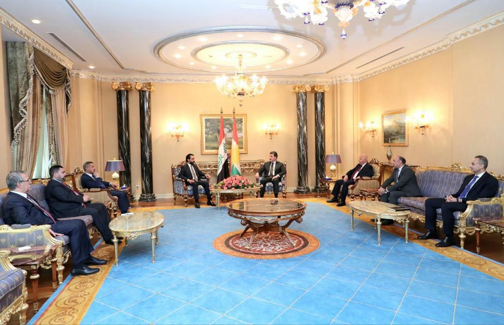 نچیروان بارزانی، نخست وزیر اقلیم کوردستان و محمد حلبوسی، رئیس مجلس نمایندگان عراق