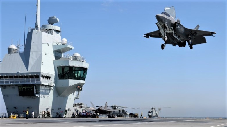 A 617 Squadron F-35B Lightning prepares to land aboard the HMS Queen Elizabeth on May 2, 2021 (Photo: MoD)