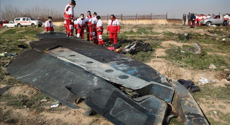 بقایای هواپیمای اوکراینی ساقط شدە بر فراز تهران