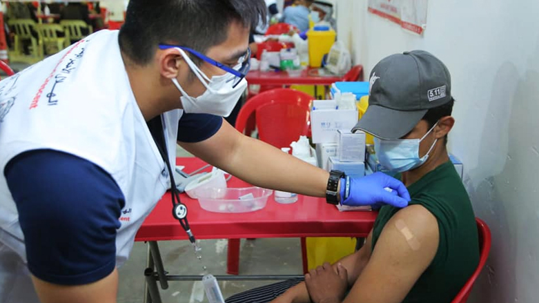 اُطلقت حملة التطعيم يوم الثلاثاء بالتنسيق مع مؤسسة بارزاني الخيرية - صورة: محافظة أربيل