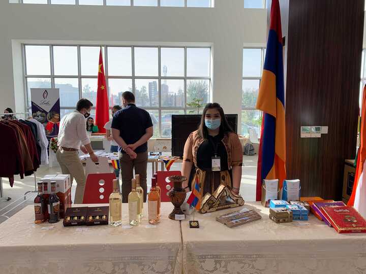 Armenian businesswoman Rita Movsesiam showcases a variety of her national productsDiplomatic Friendship Bazaar in Erbil, May 28, 2021. (Photo: Halgurd Sherwani/Kurdistan 24)