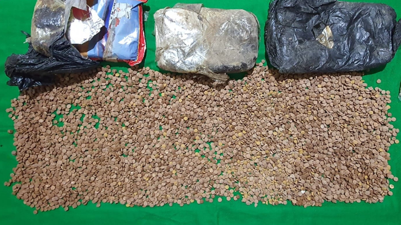 Thousands of Captagon pills on display after confiscation by Iraqi security forces in Maysan province, April 27, 2022. (Photo: Handout/ Iraqi directorate of combatting drugs)