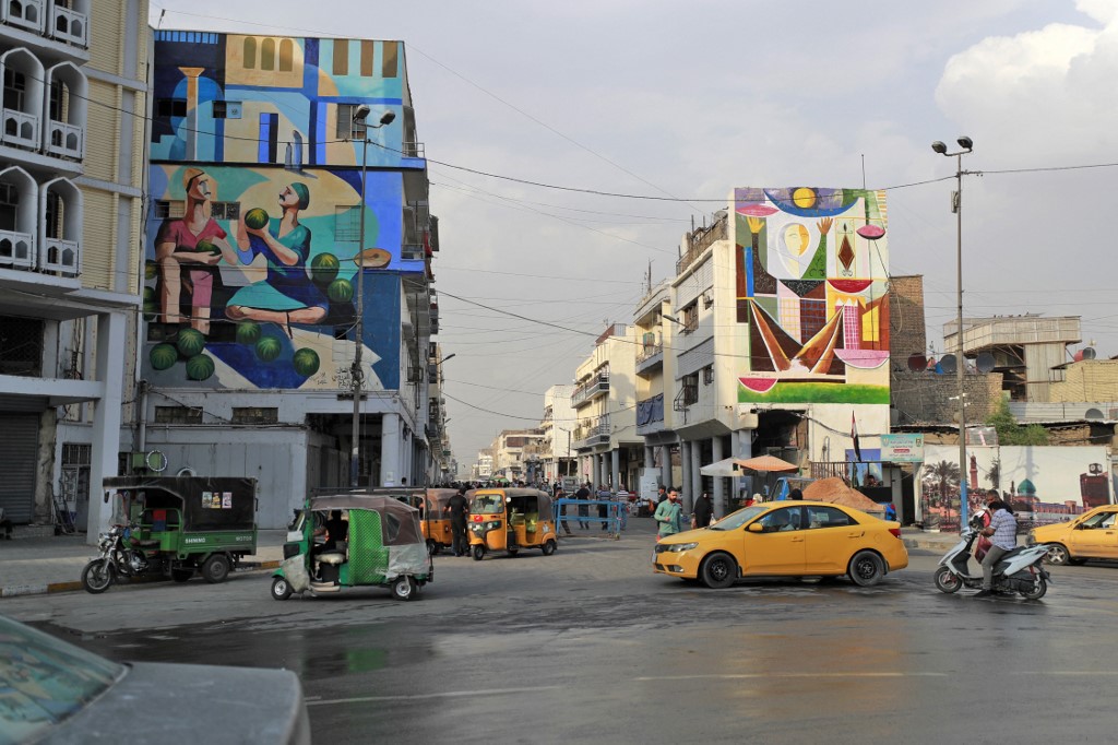 A mural drawn by Iraqi painter Wijdan al-Majed, in the capital Baghdad, April 26, 2022. (Photo: Ahmad Al-Rubaye/AFP)