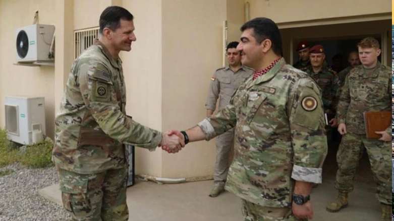 Col. Burroughs, Deputy Director of MAG-North in a farewell meeting with Peshmerga Major General Sirwan Barzani (Photo: Sirwan Barzani/Twitter)