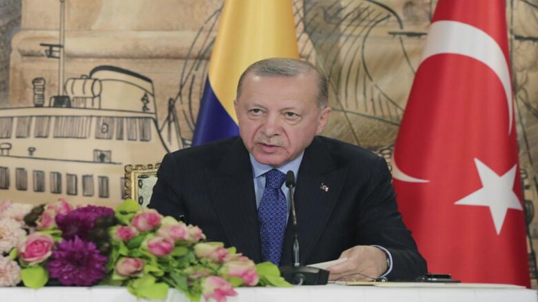 In this photo made available by the Turkish Presidency, Turkish President Recep Tayyip Erdogan speaks during a news conference in Istanbul, Turkey, Friday, May 20, 2022. (Photo: Turkish Presidency via AP)