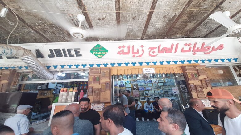 The popular Haji Zibala Refreshment raisan juice store on Baghdad's Rasheed Street (Photo: Goran Sabah Ghafour)