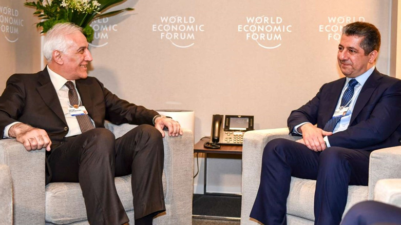 Prime Minister Masrour Barzani during his meeting with Armenian President Vahagn Khachaturyan in Davos, Switzerland, May 23, 2022 (Photo: KRG)