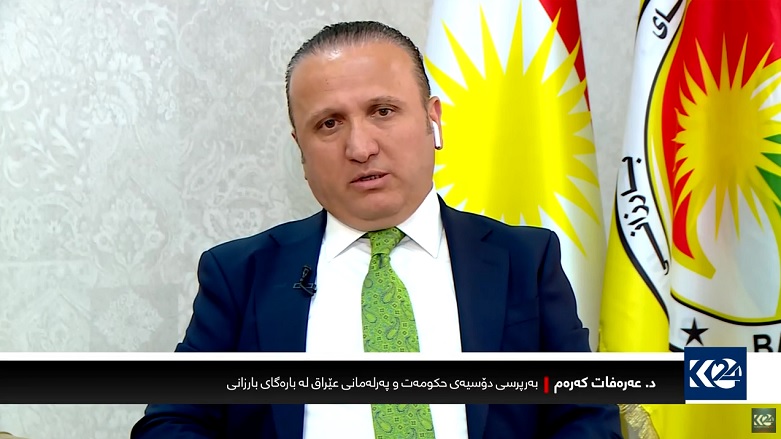 Arafat Karam during the interview with Kurdistan 24. (Photo: Kurdistan 24)