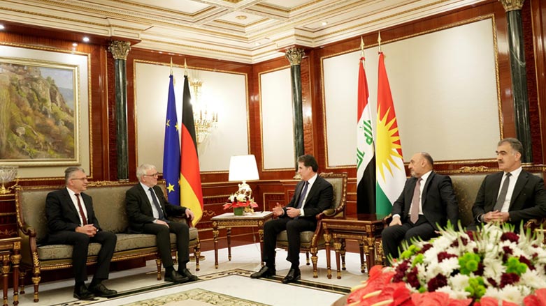President Nechirvan Barzani on Monday received a senior German delegation (Photo: Kurdistan Region Presidency)