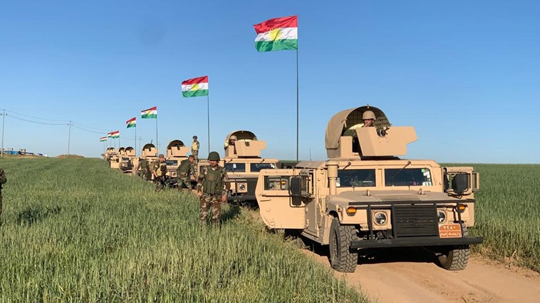 Military vehicles belonging to the Kurdistan Region's Peshmerga forces are pictured during an anti-ISIS joint operation with Iraqi army in Nineveh, May 3, 2023. (Photo: Ministry of Peshmerga Affairs)