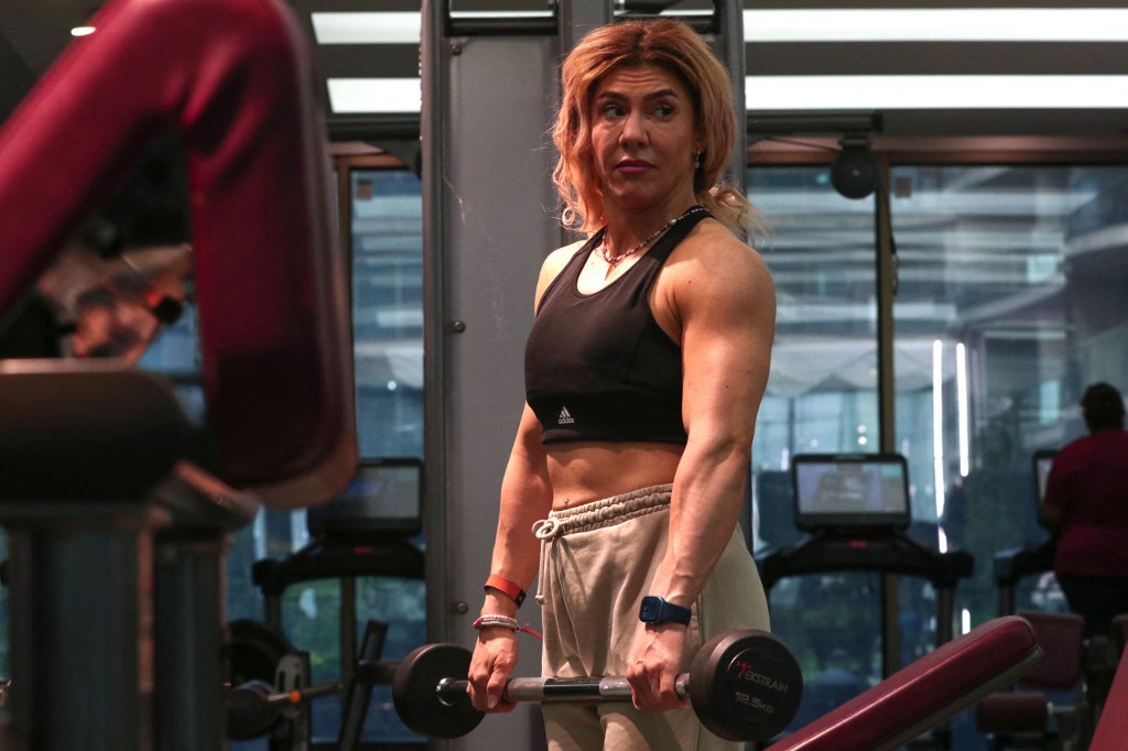 Shylan Kamal trains at a gym in Kurdistan Region's capital Erbil, April 27, 2023. (Photo: Safin Hamed/AFP)