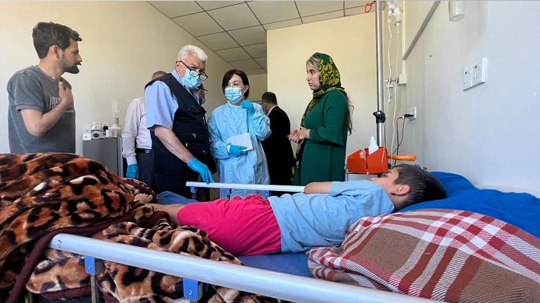 8-year-old Kareem has been undergoing medical treatment for meningitis at Wafaa Hospital in Halabja for 4 days. (Photo: WHO)