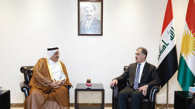 Safeen Dizayee, Head of the KRG Department of Foreign Relations (right), during his meeting with Khalid bin Hamad Al Sulaiti, Ambassador of Qatar to Iraq, May 10, 2023. (Photo: KRG Department of Foreign Relations)