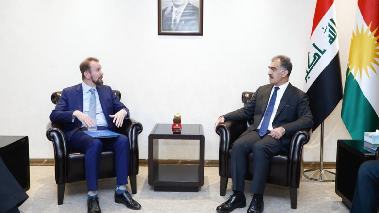 Safeen Dizayee, Head of the KRG Department of Foreign Relations, on Tuesday met with EU Ambassador to Iraq Ville Varjola, May 16, 2023 (Photo: Safeen Dizayee).